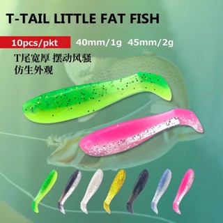 10 ชิ้น/ล็อต T-tail Fishing Lure 40 มม.45 มม.Mini Soft Worm …