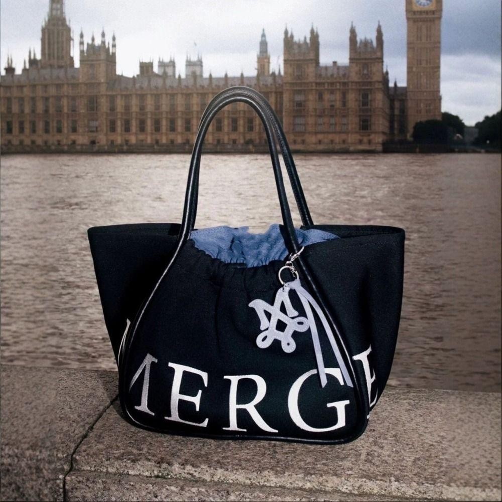 Back2life Letter Canvas Bag, Letter Tote Handbag Drawstring Shoulder Bag, Casual Fashion Thai Portable Cloth Bag Travel