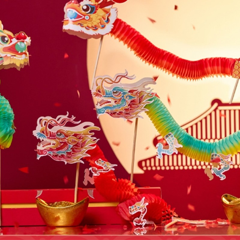 Mya 3D Dance Dragon Assembly ชุดของเล่นสําหรับเด็กวัยรุ่น Handmade จีนกระดาษหุ่นหัตถกรรมชุดสําหรับเทศกาลฤดูใบไม้ผลิ Party Supp ราคา ถูกที่สุด ดีลบีเคเค แกลเลอรีภาพที่ 8