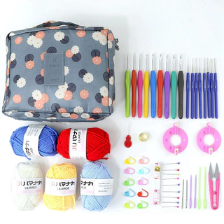 ตะขอถักโครเชต์ แฮนด์เมด DIY สําหรับผู้เริ่มต้น 58 55 ชิ้น ต่อชุด ชุดถักโครเชต์เริ่มต้น สําหรับผู้ใหญ่ชุดเริ่มต้นถัก