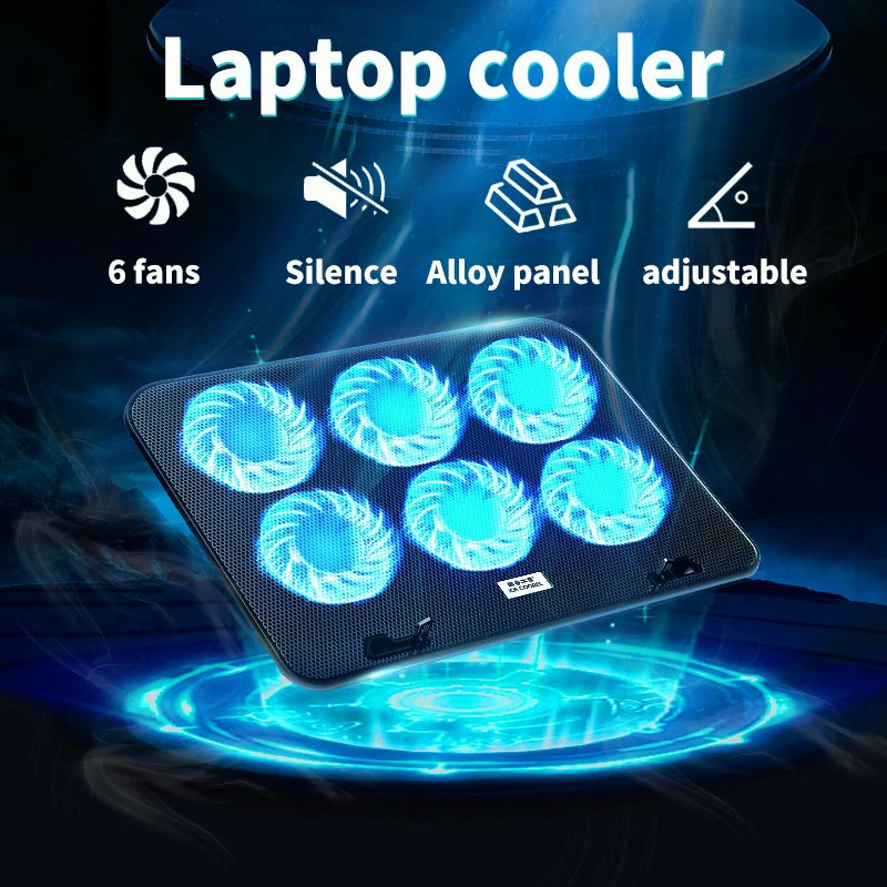 COD แท่นวางโน๊ตบุ๊ค Laptop Stand ที่วางโน้ตบุ้ค 6 Fan Laptop Computer 9"-17" ขาตั้งแท็บเล็ต ที่รองโทรศัพท์/โน๊ตบุ๊ค