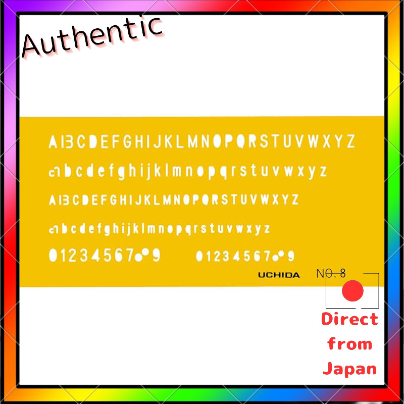 Uchida กระดานวาดภาพ Uchida Seizuki Template No. 8 ไม้บรรทัดตัวอักษรและตัวเลข1-843-1008

