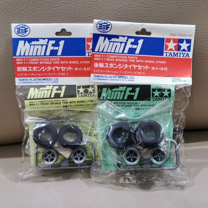 Tamiya 25002 & 25003 ยางฟองน้ํา Mini F1 มีล้อ (ด้านหน้าและด้านหลัง)