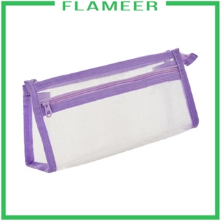 [Flameer] กระเป๋าดินสอ แบบใส มีซิป สําหรับใส่เครื่องเขียน เครื่องสําอาง