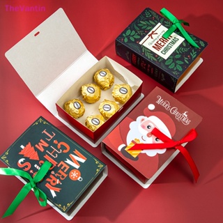 Thevantin ถุงขนม รูปหนังสือ Merry Christmas ซานต้าคลอส ของขวัญคริสต์มาส สําหรับตกแต่งบ้าน ปาร์ตี้ปีใหม่