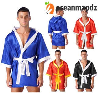 Oceanmapdz เสื้อคลุมชกมวย ผู้ชาย, MMA มวย จับคู่ แขนยาว, เสื้อคลุมประสิทธิภาพ มีฮู้ด มวยไทย คอสเพลย์