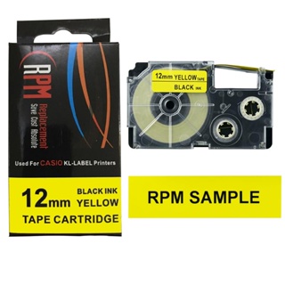 RPM เทปพิมพ์อักษร 12 มม. อักษรดำพื้นเหลือง   XRA-12YW1