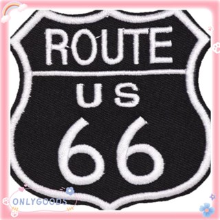 Only แผ่นผ้าโพลีเอสเตอร์ ปักลาย US Route 66 Applique Patches, 2.87*3.1 นิ้ว 20 ชิ้น, DIY 66