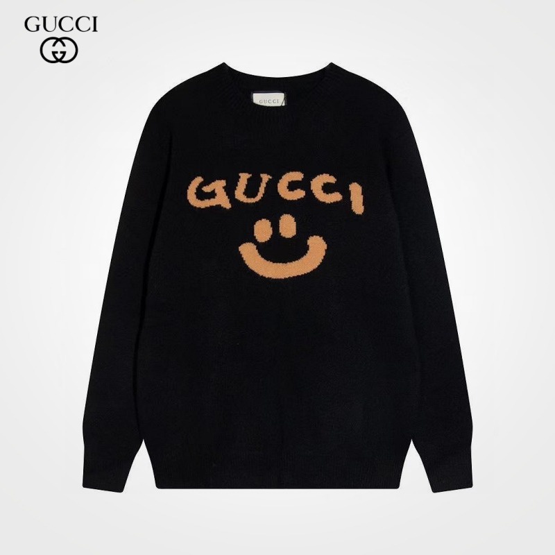 【 เสื้อสเวตเตอร์ถัก 】Gucci เสื้อกันหนาวแขนยาว ผ้าถัก พิมพ์ลายตัวอักษร ทรงหลวม ใส่สบาย ให้ความอบอุ่น 