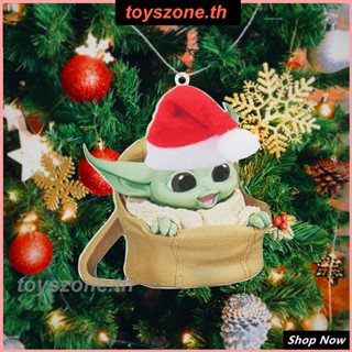 Baby Yoda Santa Claus จี้ประดับต้นคริสต์มาส ไม้แขวนเสื้อสำหรับตกแต่งรถ (toyszone.th)