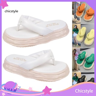 Chicstyle รองเท้าแตะยาง เปิดนิ้วเท้า กันลื่น สีแคนดี้ สําหรับผู้หญิง 1 คู่