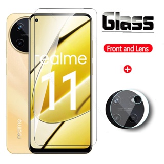 ฟิล์มกระจกนิรภัยกันรอยหน้าจอ แบบใส กันรอยเลนส์กล้อง HD สําหรับ Realme 11 5G Realme11 NFC 4G Realmi 11 2023 9H