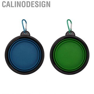 Calinodesign 2pcs Portable Collapsible Dog  Pet Bowls  Water  Silicone Bowl Set