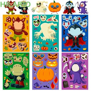 Hilario สติกเกอร์ ลายฮาโลวีน Make Your Own Devil Halloween Make a Face Kawaii DIY สําหรับตกแต่ง