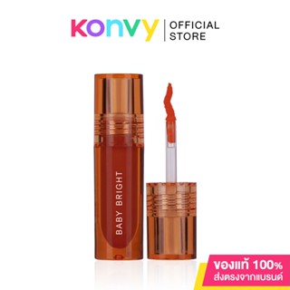 Baby Bright Lip Cheek Peach Glow Tint 2.4g #03 Nude Peach เบบี้ ไบร์ท ลิปเนื้อออยล์ สีชัด ติดทน ฉ่ำวาว บางเบา.