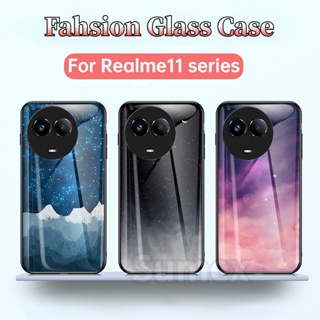 เคสโทรศัพท์มือถือกระจกนิรภัยแข็ง กันกระแทก ลายท้องฟ้ากลางคืน สําหรับ Realme 11 Pro + Plus 11Pro 5G Realme11 Real Me Realmi 11 NFC 4G RMX3771 RMX3740