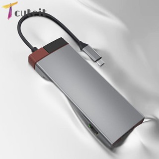 Tcuteit ฮับอะแดปเตอร์แยก 10 in 1 Type C 5GMbps USB หลายช่อง สําหรับ MacBook PC