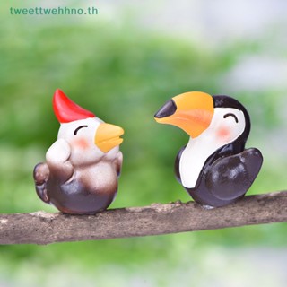 Tweettwehhno โมเดลเรซิ่น รูปนกแก้วจําลอง ขนาดเล็ก สําหรับตกแต่งบ้าน สวน