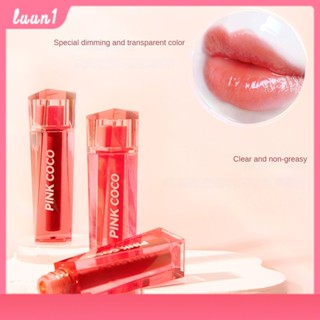 Pinkcoco Zhencai Gem Water Lip Glaze Transparent Doodle Glass Lip Natural Pseudo Plain Film ลิปกลอส COD