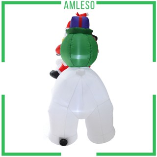 [Amleso] ตุ๊กตาหมีซานตาคลอสเป่าลม สําหรับปาร์ตี้ วันหยุด