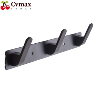 Cvmax ราวแขวนผ้าขนหนู อลูมิเนียม สีดําด้าน ตะขอแขวนเสื้อโค้ท ติดผนังห้องน้ํา
