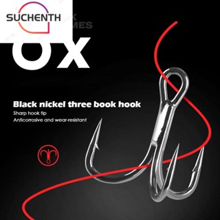 Suchenth 10 ชิ้น / เซต ตะขอตกปลา กีฬา นิกเกิล สีดํา หนาม ตะขอ แหลม จิ๊ก แหลม