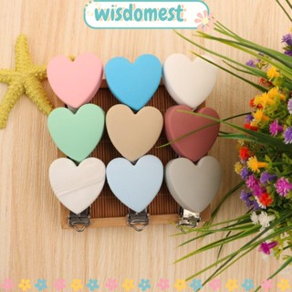 WISDOMEST คลิปหนีบจุกนมหลอกเด็ก รูปหัวใจ ไม่แตกง่าย DIY นิ่ม ไม่เสียรูปง่าย ของเล่นกราม พยาบาล สําหรับเด็ก 2 ชิ้น