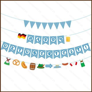 ธงแบนเนอร์ ลาย Kira The Munich Oktoberfest สีฟ้า สําหรับตกแต่งปาร์ตี้