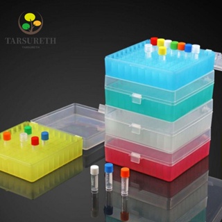 Tarsureth กล่องเก็บของ โพลีโพรพีลีน โปร่งแสง 100 ช่อง คละสี พร้อมตะขอสแน็ป PCR 5 ชิ้น