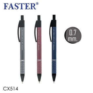 Faster ปากกาเจลด้ามโลหะ CX514 CX513 ดีไซน์หรู หมึกน้ำเงิน 0.5 0.7 มม. ปากกาเซ็นเอกสาร เขียนลื่น คมชัด จับกระชับมือ