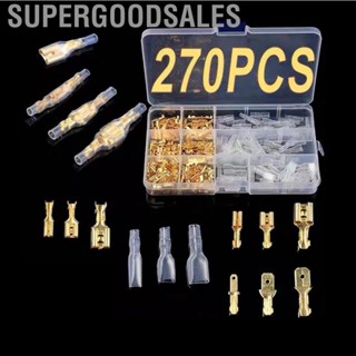 Supergoodsales Yellow Crimp Terminal Block Set Transparent Protection Cover Male Female Docking Connector Kit 2.8 4.8 6.3