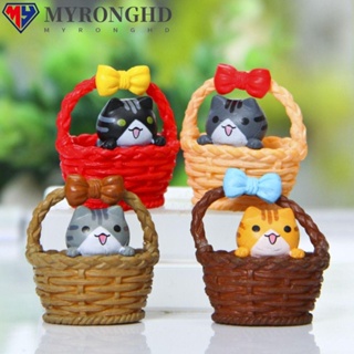 Myronghd ตะกร้าแมว DIY สําหรับตกแต่งสวนบอนไซ 4 ชิ้น