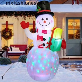 Mxfashione ตุ๊กตาหิมะเป่าลม มีไฟ LED หมุนได้ ปลั๊ก US สําหรับตกแต่งสวน ในร่ม กลางแจ้ง