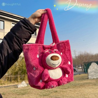 Disney Strawberry Bear Plush Bag New Single-shoulder Cartoon Strawberry Bear Hand-held Large Capacity Fashion Cute Tote Bag TH