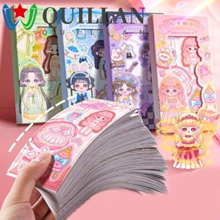 Quillan สติกเกอร์ ลายเจ้าหญิงน้อยน่ารัก เสริมการเรียนรู้เด็ก 50 แผ่น