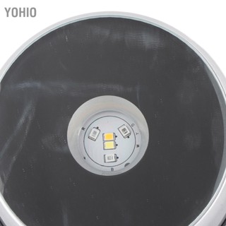 Yohio LED สีสันสดใสหมุนจอแสดงผลคริสตัลขาตั้งฐานพร้อมอะแดปเตอร์ AC US Silver