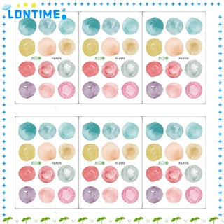 Lontime สติกเกอร์ ลายจุด สีรุ้ง ทรงกลม ลอกออกได้ สําหรับติดตกแต่งผนังบ้าน ห้องนั่งเล่น 72 ชิ้น