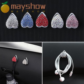 Mayshow 1 ชิ้น ตะขอรถยนต์ รูปหัวใจ ตกแต่งผนังบ้าน คริสตัล มีกาวในตัว ร้านขายของชํา กระเป๋าแขวน