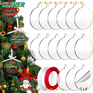 Clever ริบบิ้นเปล่า อะคริลิค ทรงกลม สําหรับตกแต่งต้นคริสต์มาส DIY