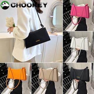 Chookey กระเป๋าถือ กระเป๋าสะพายไหล่ หนัง PU สีพื้น แบบพกพา สําหรับผู้หญิง