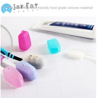 Janfat ฝาครอบหัวแปรงสีฟัน ซิลิโคน แบบพกพา ใช้ง่าย ทําความสะอาดง่าย สําหรับห้องน้ํา 10 ชิ้น