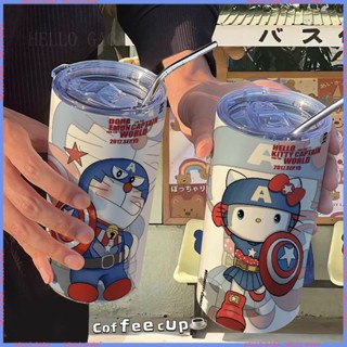 🥤Animation Peripheral Limited Water Cup🥤 กระติกน้ําร้อน สเตนเลส ลายการ์ตูนโดราเอมอน แบบพกพา สําหรับออฟฟิศ