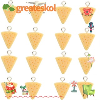 Greateskol เครื่องรางชีสเรซิ่น น่ารัก ขนาดเล็ก 19 มม.*13 มม. สําหรับทําเครื่องประดับ