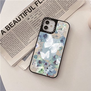 Casetify X Ghost Butterfly PC เคสโทรศัพท์มือถือ PC แข็ง กันกระแทก กระจก สีดํา สีเงิน สําหรับ iPhone 15 14 13 12 11 Pro MAX IX XS MAX XR 6 6s 7 8 Plus