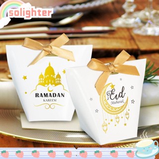 Solighter บรรจุภัณฑ์ลูกกวาด ลาย Happy Eid Mubarak สําหรับปาร์ตี้มุสลิม 5 ชิ้น