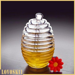 [Lovoski1] ขวดโหลใส่น้ําผึ้ง แบบใส เกรดอาหาร พร้อมก้านคน 265 มล. 265 มล.