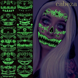 Cabeza สติกเกอร์รอยสักเรืองแสง ลายผีฮาโลวีน