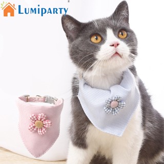 Lumiparty ผ้าพันคอ ผ้าฝ้าย ทรงสามเหลี่ยม พิมพ์ลายดอกไม้น่ารัก ขนาดเล็ก ถอดออกได้