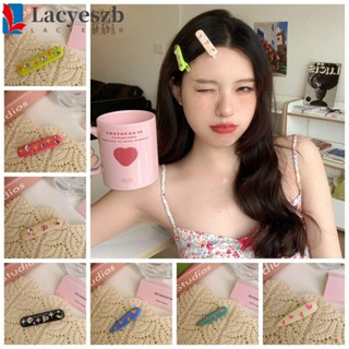 Lacyeszb กิ๊บติดผมหน้าม้า รูปดาว เป็ด หัวใจ สีแคนดี้ Y2K ประดับเพชรอะซิเตท สําหรับผู้หญิง