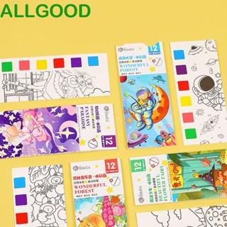 Allgoods สมุดวาดภาพระบายสีน้ํา ลายการ์ตูนกราฟฟิตี้ แนวตลก พร้อมแปรง 1 ชิ้น สําหรับเด็ก